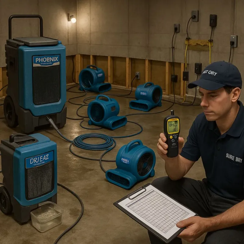 Structural Drying and Dehumidification process in Valley Glen, CA